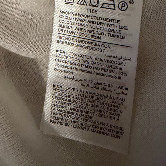 Old Navy Cream Sheer Gauzy Cotton Boho Balloon Sleeve Peasant Blouse, Size L - Picture 7 of 11